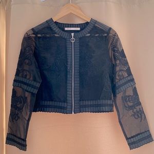 Women Party/ Event Black See-through Jacket